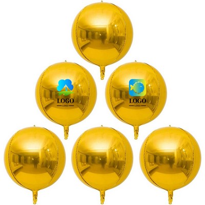 22" Round Aluminum Foil Balloon Metallic Gold Balloons
