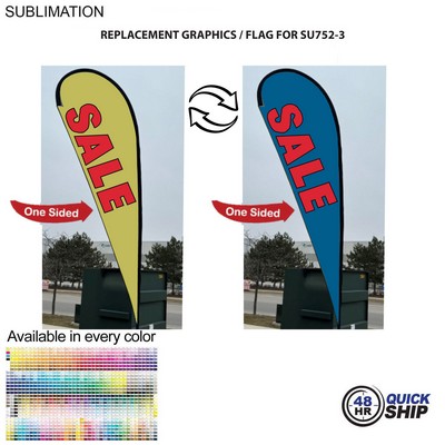 48 Hr Quick Ship - Replacement Flag for 13.5' Large Tear Drop Flag Kit, Full Color Graphics One Side