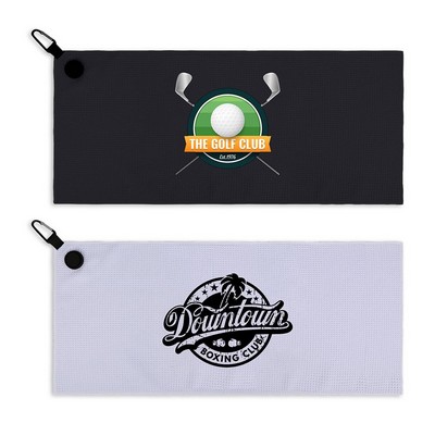 Sublimated Waffle Texture Magnetic Golf Towel
