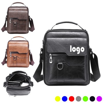 Large Capacity PU Leather Crossbody Handbag and Briefcase