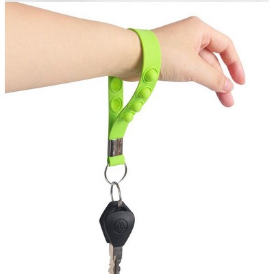 Large Push Pop Bubble Wristband Fidget Keychain 6.7"L