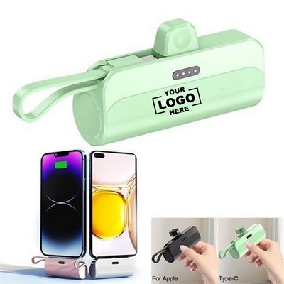 The emergency capsule power bank comes with a built-in cable, mini and portable.