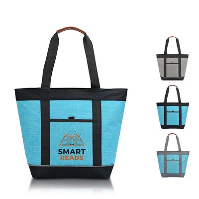 Deluxe 28-Can Heathered Soft Cooler Beach Tote