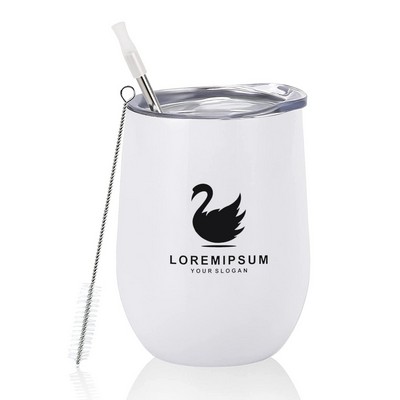 12Oz Stainless Steel Wine Tumblers, Insulated Wine Tumbler, Double Wall Insulated Wine Glass