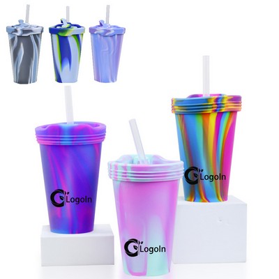 Silicone 16oz Hippie Hops Straw Tumbler Sugar Rush Unbreakable Cup