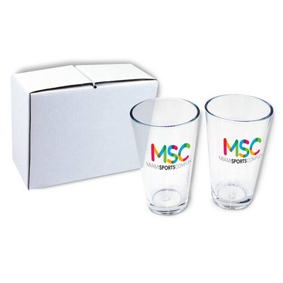 16 oz. Pint Glass, USA - Get Set of 2, Full Color
