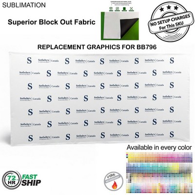 72Hr Fast Ship - Replacement Graphics for 15' Straight Wall w/Velcro® on the back