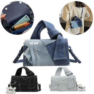 Denim Crossbody Bag Adjustable Strap