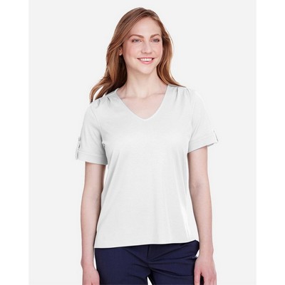 Devon & Jones Women's CrownLux Performance® Plaited Rolled Sleeve Shirt - DG20WB