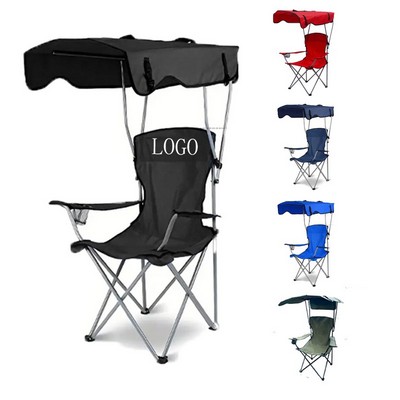 Folding Fishing Chair With Canopy And Table Carbon Steel