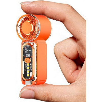 Portable Mini Handheld Fan, 100 Speed Adjustable Pocket Fan with Digital Display, USB-C Rechargeable