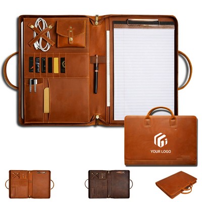 Lightweight laptop organizer folder PU leather portfolio