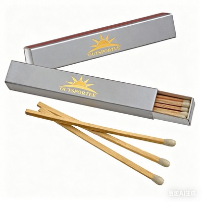 Gold Foil Stamping Matchbox with 14 Long Matchsticks(14 inch)