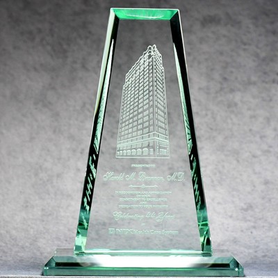 Jade Glass Tower Award - 14"