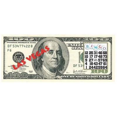 Las Vegas Bingo $100 Bill Maxi Magnet (12 Square Inch)