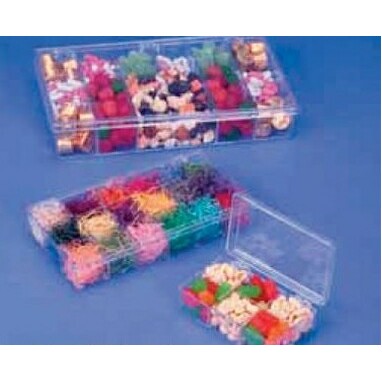 Rigid Clear Hinged Partition Box w/7 Compartments (4 5/8"x3 1/2"x3/4")