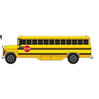 School Bus Promotional Magnet w/ Strip Magnet (4 Square Inch)