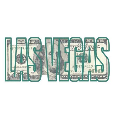 Las Vegas Block Letter Hundred Dollar Bill Maxi Magnet (4 Square Inch)