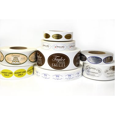 4-Color Process Oval Labels On A Roll (3/4"x1 1/4")