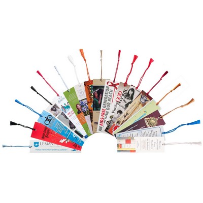 Full-Color Bookmarks | Custom Size | 16pt | Floss Tassel