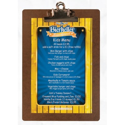 Metal Clip Board with Single Panel Menu Board (11"X17" Insert)