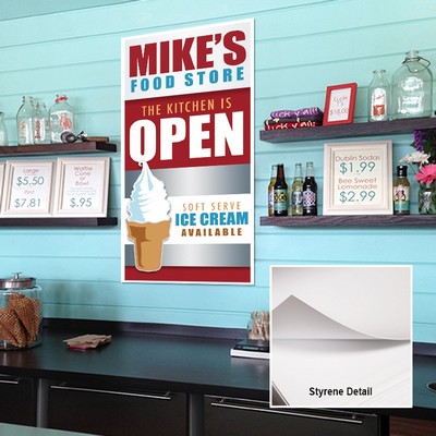 0.04" White Styrene Sign - 12"x18"