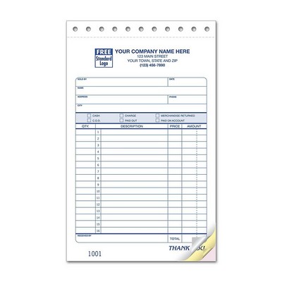 Sales Slip Forms - Large (3 Part)