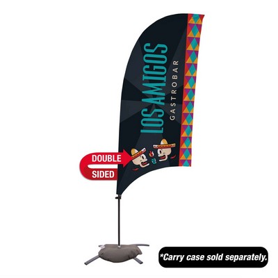 7.5' Value Razor Sail Sign Flag - 2-Sided with Cross Base