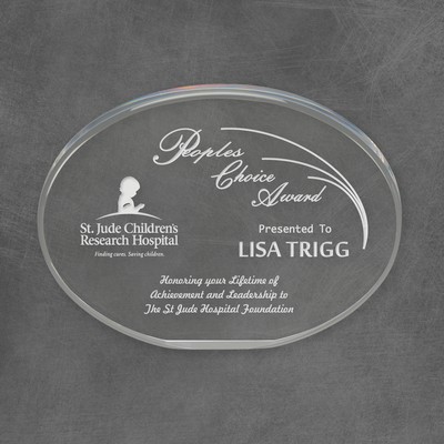Oval Acrylic Award, Clear, 7"L