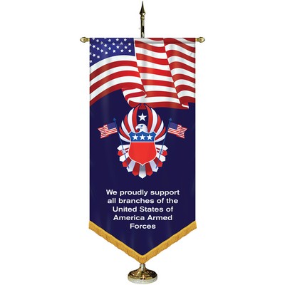 36" x 72" Premium Gonfalon 7' Kit / V-Cut / Fringe