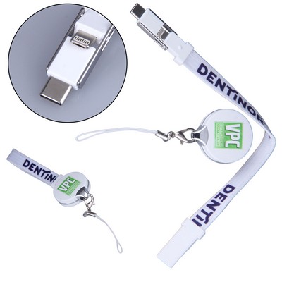 3-in-1 Charging Cable w/Key Holder