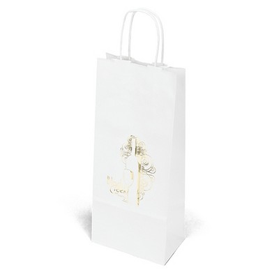 Vino - White Shopper - Foil Print (5 1/2" x 3 1/2" x 13")