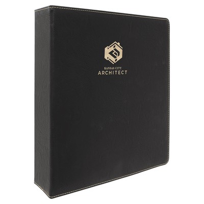 2" Thick 3-Ring Binder, Leatherette Laserable 11-1/2" x 11-1/2"
