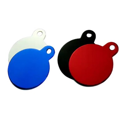 Round Shape Aluminum Pet Tag (0.98" 1.22" x 0.04")