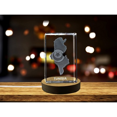 Tunisia 3D Engraved Crystal Trophy Award