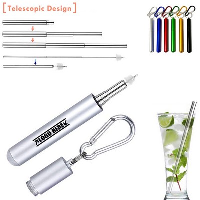 Telescope Metal Straw w/Carabiner