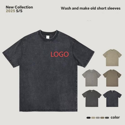 250GSM Heavyweight Acid Wash Vintage Oversized Tee