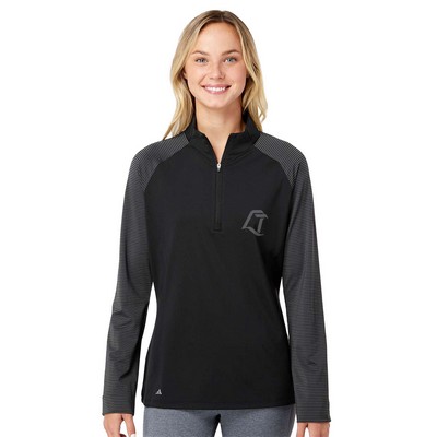 Adidas® Women's Stripe Block Quarter-Zip Pullover