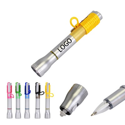 5" LED Light-Up Black Ink Pen With Necklace