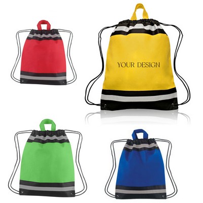Reflective Non-woven Drawstring Bag