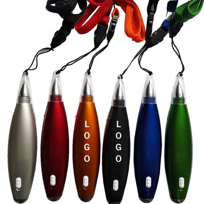 Led Lighted Pen With Sticky Note And Lanyard