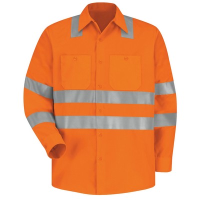 Red Kap® SS14 HV C3L2 Hi-Visibility Long Sleeve Work Shirt - Type R, Class 3
