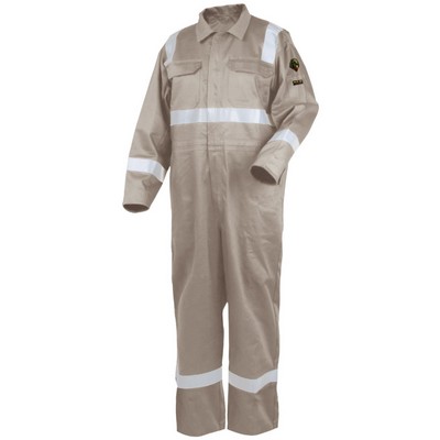 Black Stallion CF2216-ST 9 OZ FLAME-RESISTANT COTTON REFLECTIVE TAPE COVERALLS