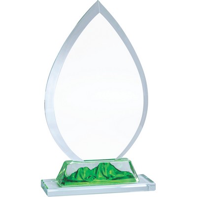 Mountain Crest Crystal Award, Green, 9 1/4"