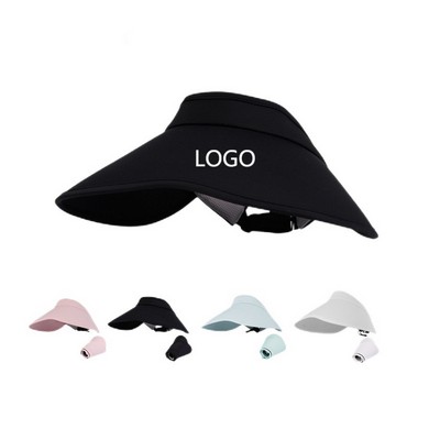 Nylon Spandex Roll-Up Sun Visor With UPF 50 Plus