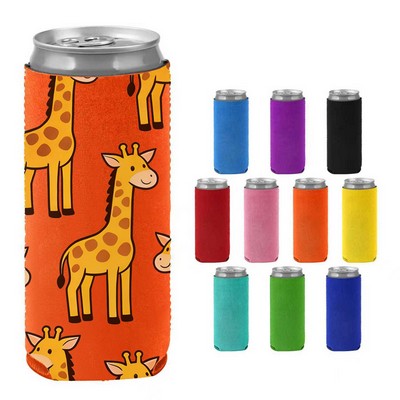 Full Color 12Oz Slim Neoprene Can Cooler Sleeves