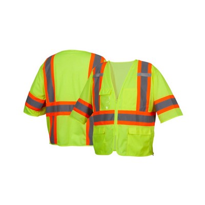 Pyramex RVZ36 Type R - Class 3 Hi-Vis Surveyor Mesh Safety Vest