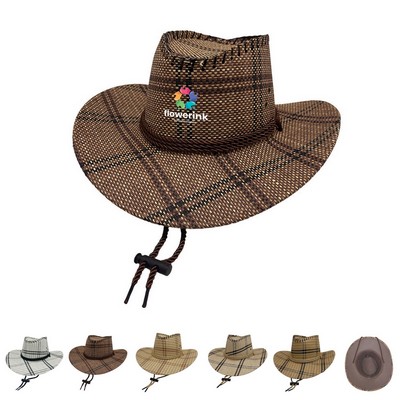 Straw Wide-Brimmed Western Cowboy Hat For Men/Women