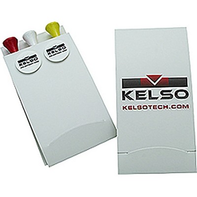 Golf Tee Matchbook (3) 3 1/4" tees, 2 markers