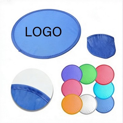 Custom 10" Foldable Polyester Flying Disc With Pouch